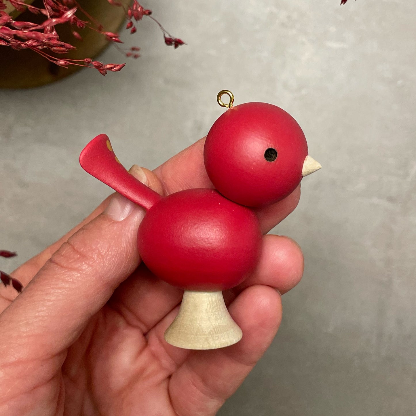 Wooden Bird - BURGUNDY RED