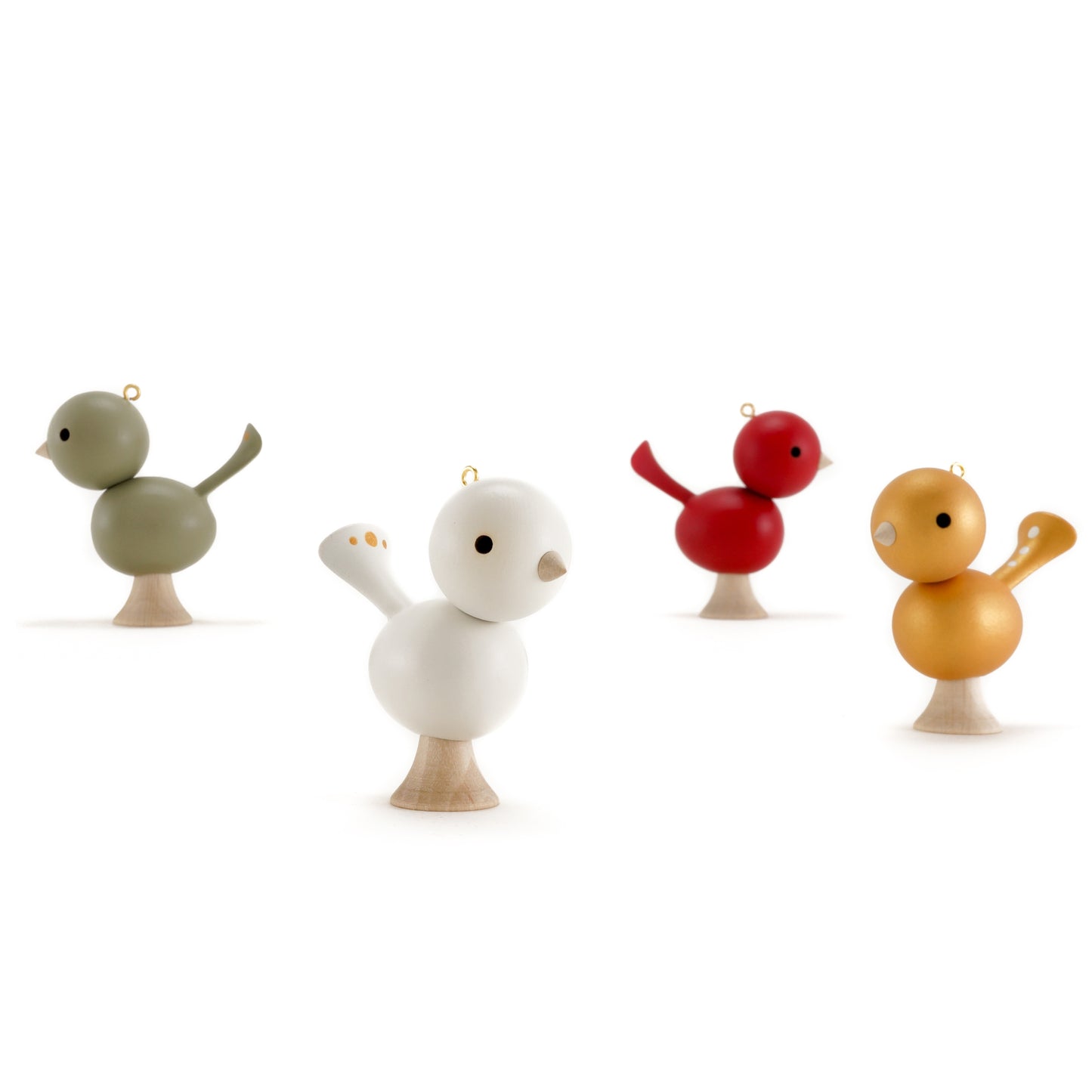 Wooden Bird - BURGUNDY RED